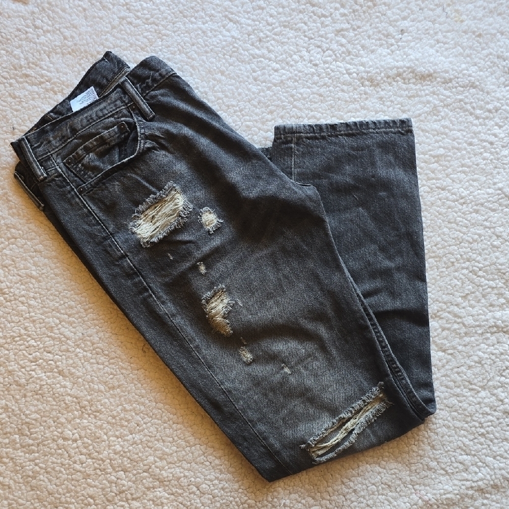 Levi's 511 Distressed Charcoal Black Slim Fit Men Jeans Size 38 - Picture 2 of 16